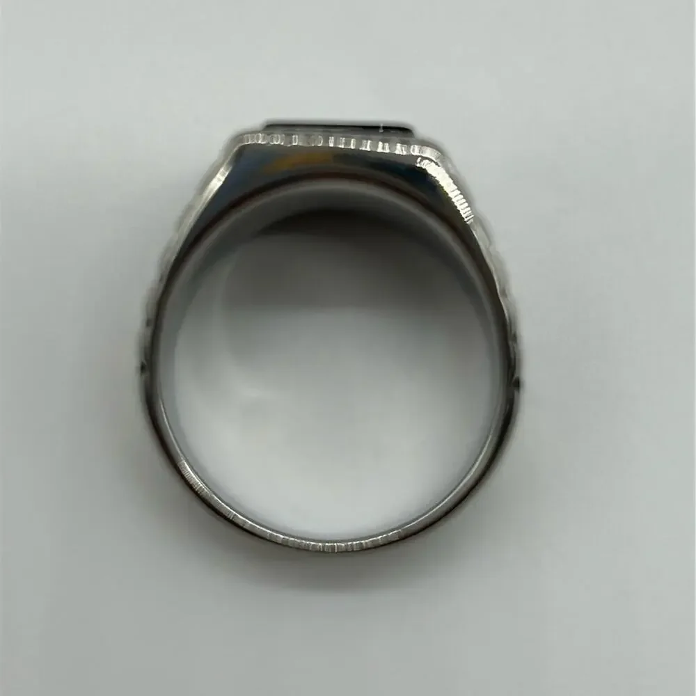 Black Stone Handmade Men’s Ring – Size 12.5 – Stainless Steel – NWT